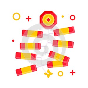 Firecracker vector, Chinese New year flat icon