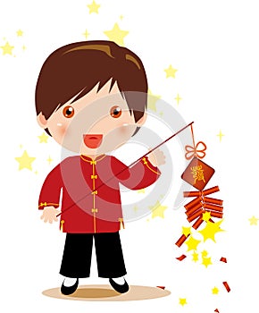 Firecrackers and boy