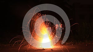 Firecrackers at festival of lights DiwaliIndian Festival. photo