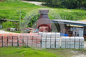 Fired brick production factory