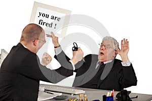 Fired employee attacking senior manager