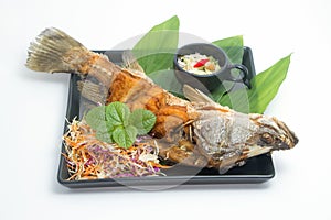 Fired fish with fishsauce and mango salad