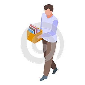 Fired office worker icon, isometric style