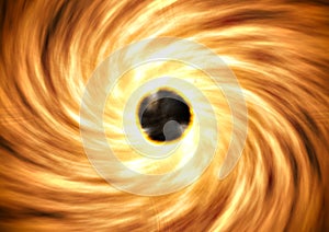 The black hole and its readiation circles photo