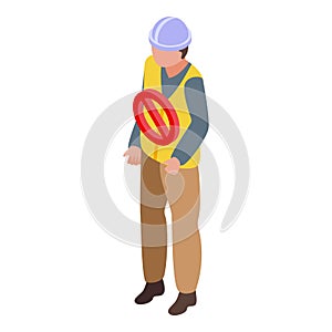 Fired worker icon isometric vector. Fire emergency
