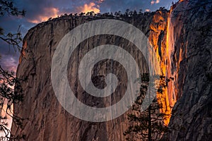 The Firefall on El Capitan, Yosemite National Park, California