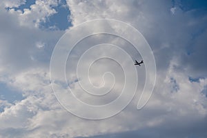 Firefight helicopter in the blue sky