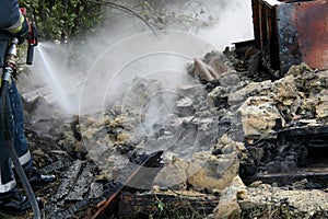 Firefighter in action