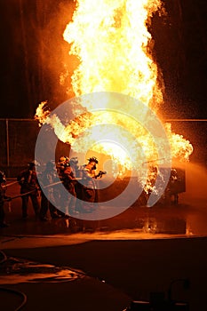 Firefighter Attacking Flames photo