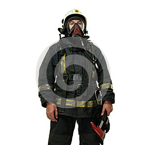 Firefighter with axe