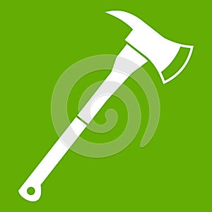 Firefighter axe icon green