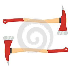 firefighter axe illustration isolated on white background