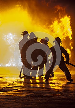 Firefighter bracing during firefighting