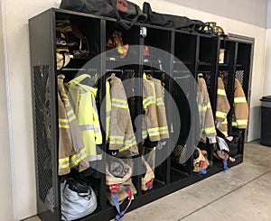 Firefighter coats ready for action