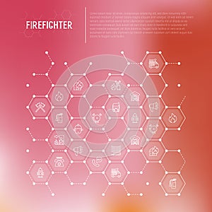 Firefighter concept in honeycombs photo