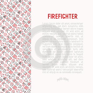 Firefighter concept with thin line icons photo