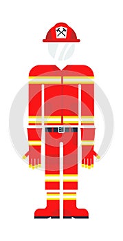 Firefighter costume vector illustration.