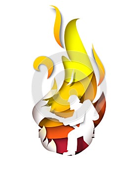 Firefighter extinguishing fire in torch 3d vector
