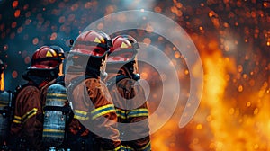 Firefighter Facing Large Fire