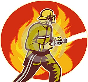 Firefighter fireman fighting fire