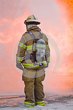 Firefighter with Flames