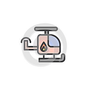 Firefighter Helicopter filled outline icon