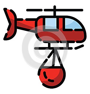 Firefighter helicopter, icon