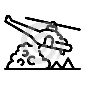 Firefighter helicopter icon, outline style