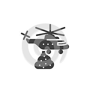 Firefighter helicopter vector icon