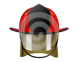 Firefighter Helmet or Fireman Hat isolated on white background. Realistic 3d vector illustration isolated on white background.