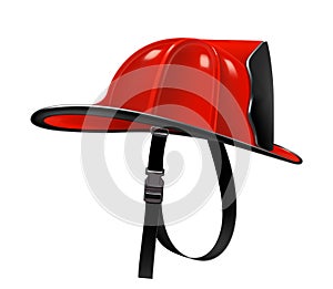 Firefighter Helmet or Fireman Hat isolated on white background. Realistic 3d vector illustration isolated on white background.