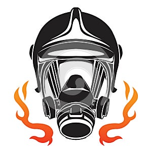 Firefighter helmet and gas mask