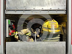 Firefighter Helmet and Gear, Rutherford, NJ, USA