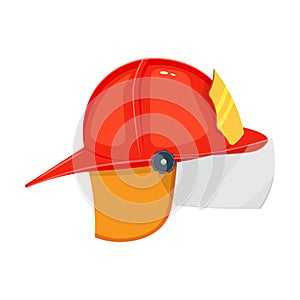 Firefighter helmet vector illustration on white background