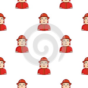 Firefighter icon in cartoon style isolated on white background. People of different profession pattern stock vector