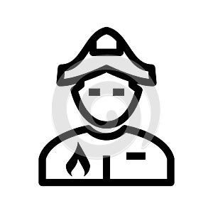 firefighter icon or logo isolated sign symbol vector illustration