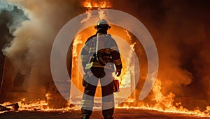 Firefighter in Inferno Blaze