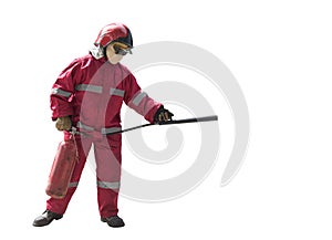 Firefighter with mask