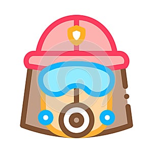 Firefighter Mask Helmet Icon Outline Illustration