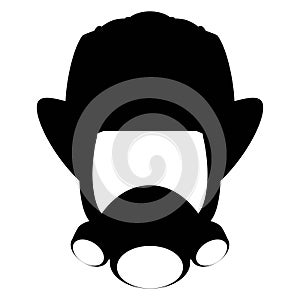 Firefighter Mask silhouette. Helmet of a firefighter