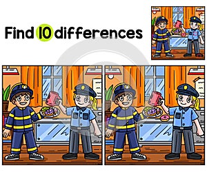 Firefighter and Policewoman Find The Differences