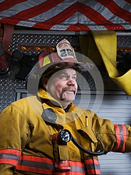 Firefighter Portrait in Turnout Gear