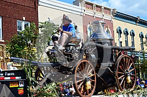 Old fashioned fire engine