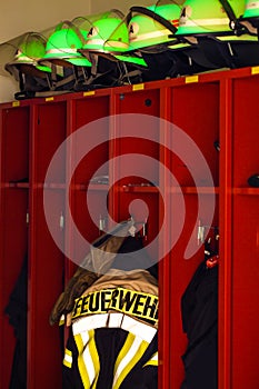 Firefighter's jacket and helmets for use