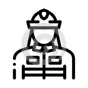 Firefighter Silhouette Icon Outline Illustration