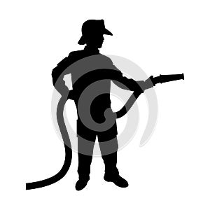 Firefighter silhouette vector