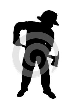 Firefighter silhouette vector