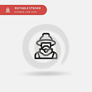 Firefighter Simple vector icon. Illustration symbol design template for web mobile UI element. Perfect color modern pictogram on