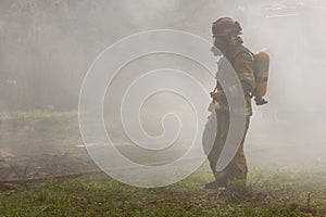 Firefighter in Smoke photo