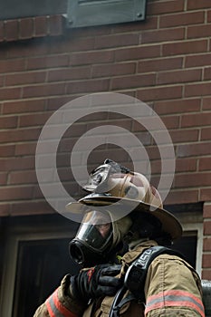 Firefighter taking a breather